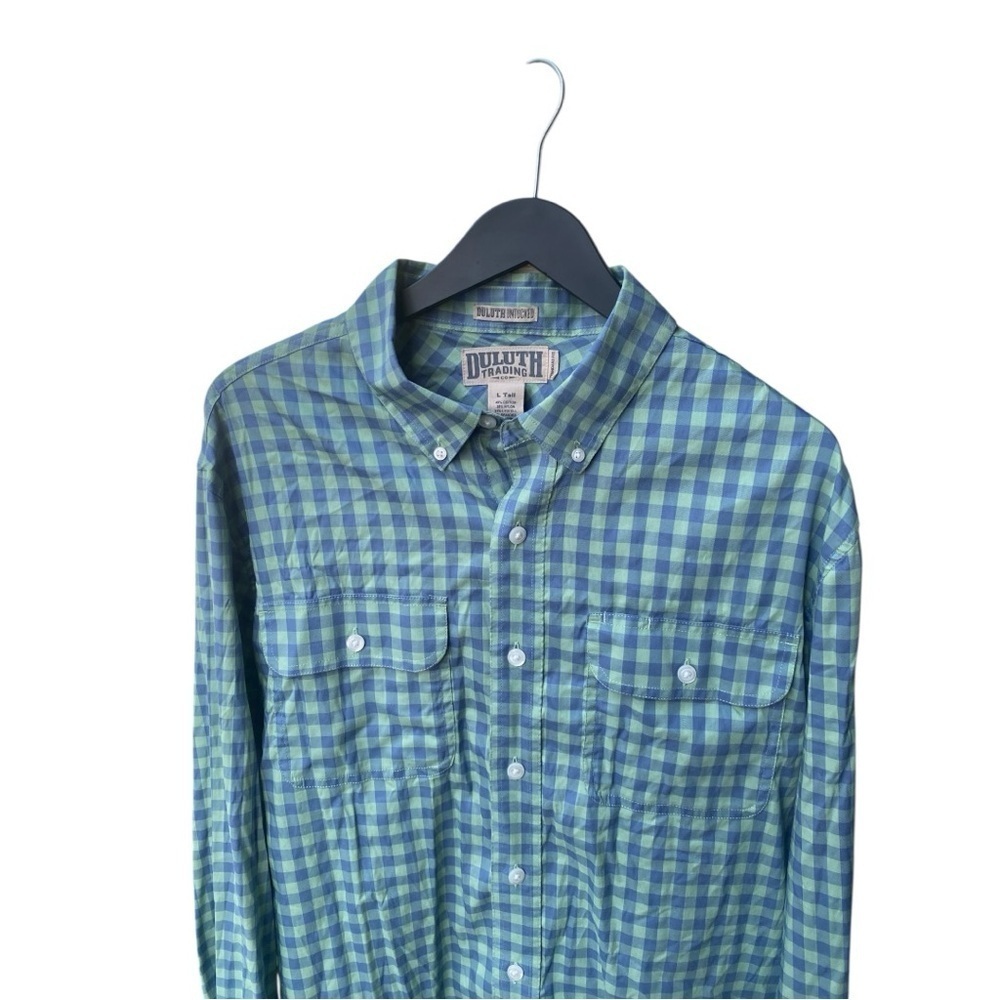 Duluth Trading Co Untucked Men's Button Up Long Sleeve Shirt I Size: L (TALL) - Picture 2 of 6